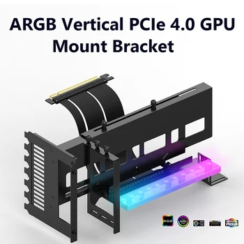 Вертикальный Держатель Кронштейн Видеокарты RGB Light с Кабелем-Адаптером PCI-E 4.0 X16 5V 3PIN ARGB для Корпуса ATX Компьютерные Аксессуары