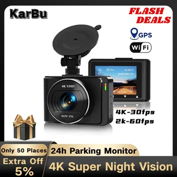 Видеорегистратор 4K GPS WIFI 24h Парковочный Монитор Dash Cam Для Автомобильной Камеры Ночного Видения Dvr Para Coche Mini Kamera Samochodowa Rejestrator
