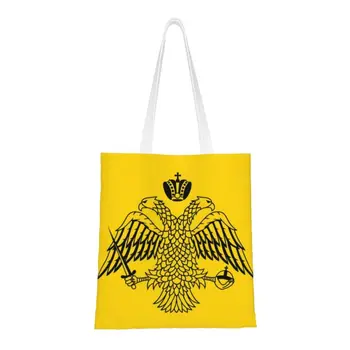 Византийский имперский флаг с милым принтом от Греческой Православной Церкви, сумка-тоут, прочная холщовая сумка для покупок через плечо