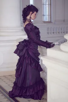 Викторианский готический корсет, свадебные платья на шнуровке, ретро бальное платье герцогини с длинными рукавами и кружевными рюшами, аристократическое платье невесты эпохи Возрождения