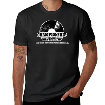 Виниловая футболка с графикой High Fidelity Championship, футболки на заказ, черная футболка, футболка с коротким рукавом, мужские футболки
