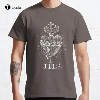 Винтажная католическая классическая футболка Sacred Heart Of Jesus Christ