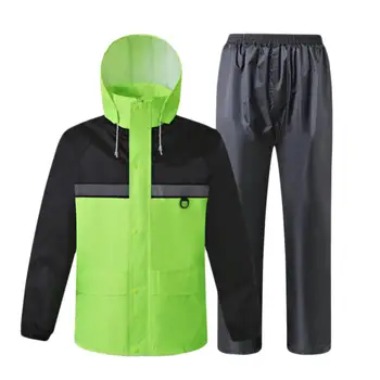 Водонепроницаемая Ветрозащитная куртка Брюки Брюки Светоотражающий дождевик Пальто Зеленый