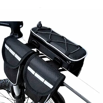 Водонепроницаемая сумка на велосипедной раме 3 В 1, большая емкость для телефона, очков, велосипедной трубки, седельной сумки, сумки с передней балкой, аксессуаров