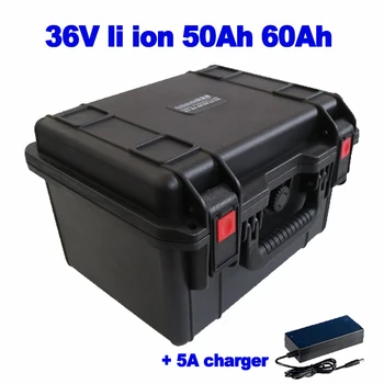 Водонепроницаемый чемодан 36v 50ah 60ah литий-ионный lipo аккумулятор для робота доски для серфинга Медицинского оборудования Off Grid power AGV + 5A зарядное устройство