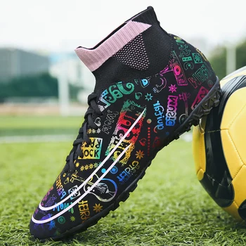 Высококачественная противоскользящая футбольная обувь Messi Оптом, Прочные Футбольные бутсы, кроссовки Унисекс для тренировок по футзалу на открытом воздухе