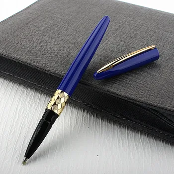 Высококачественная шариковая ручка 8001 синеоранжевого цвета, классическая металлическая ручка-роллер, канцелярские принадлежности, Новинка