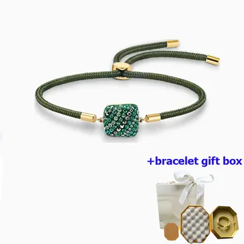 Высококачественный женский браслет Power Collection геометрического зеленого цвета, подчеркивающий темперамент, красивый и трогательный, бесплатная доставка
