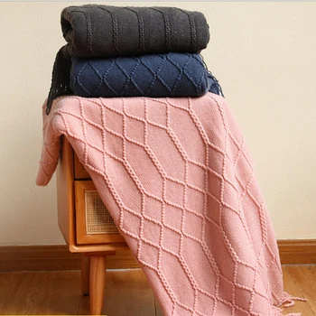 Вязаное одеяло ZENGA Nordic, цветное покрывало для дивана с кисточками, одеяла для сна, одеяла для путешествий, одеяла для кондиционирования воздуха, декор кровати