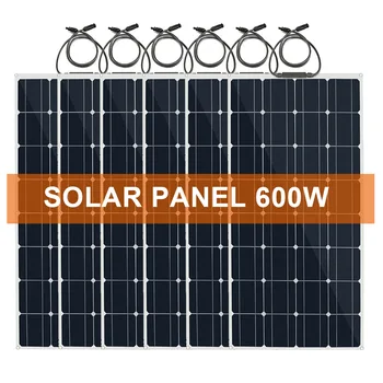 Гибкая Солнечная панель 12V 600 Вт 500 Вт 400 Вт 300 Вт 200 Вт 100 Вт водонепроницаемые легкие лучшие солнечные панели для дома