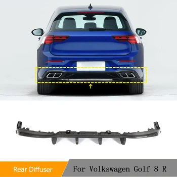 Губа диффузора заднего бампера автомобиля из углеродного волокна для Volkswagen Golf 8 R 2021 2023 Внешний вид бампера Украшение заднего спойлера лопатой