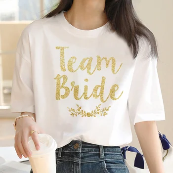 Девичник Команда Невесты Футболка женская забавная летняя футболка с комиксами женская аниме одежда