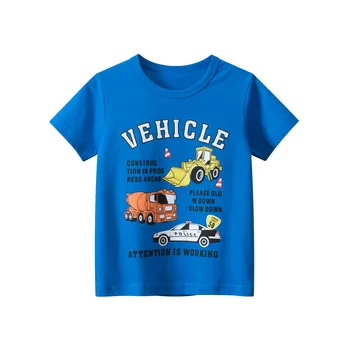 Детская одежда для малышей от 1 до 9 лет, футболка для мальчиков, хлопковая летняя детская футболка с принтом автомобилей, детская футболка с коротким рукавом, одежда