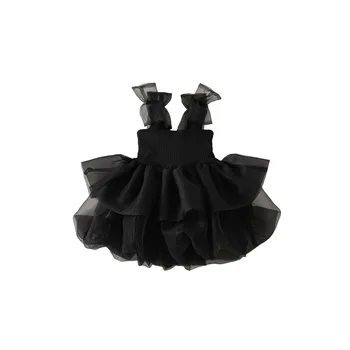 Детский наряд для выступлений, пышное сетчатое платье принцессы с бантом, летнее платье-пачка для девочек 2-8 лет, подарочное платье-пачка