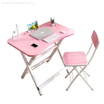 Детский учебный стол, письменный складной стол, простой домашний набор для учебы для студентов, стол и стул, простой стол для учащихся начальной школы