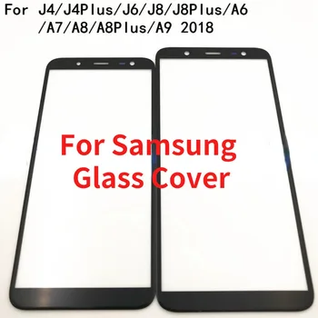 Для Samsung Galaxy J4 J6 J8 A6 A7 A8 Plus A9 2018 J415 A750 Переднее Стекло Сенсорный Экран Сенсор ЖК-дисплей Дигитайзер Стеклянная Крышка