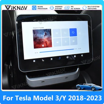 Для Tesla Модель 3/Y 2018-2023 Задний Мультимедийный Плеер Сенсорный Экран 8 дюймов Смарт-Панель Кондиционирования Воздуха Дисплей Стерео Приборная Панель