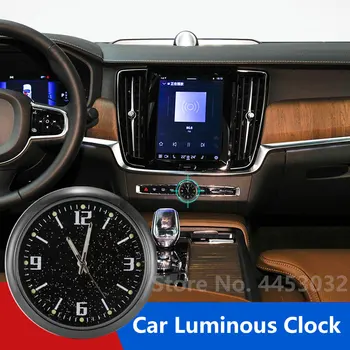 Для Volvo XC60 S90 V90 XC90 XC40 Светящиеся мини-часы, кварцевые универсальные автомобильные часы, электронные аксессуары для украшений