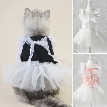 Довольно Милое свадебное платье принцессы для кошек и собак С мягкой текстурой, платье для кошек, кружевная одежда для вечеринок