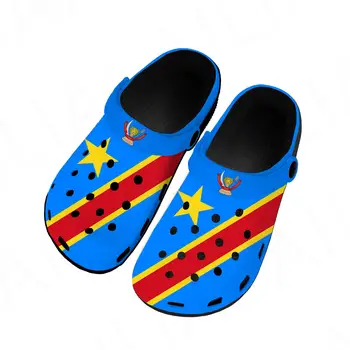 Домашние сабо с флагом Демократической Республики Конго, водонепроницаемая обувь на заказ, мужская женская обувь для подростков, дышащие пляжные тапочки с дырками