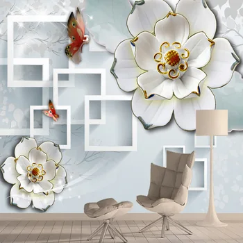 Домашний декор на заказ, 3D Обои, фрески для стен рабочего стола в гостиной, бумага для контактной обработки, цветок, кирпич, зеленые рулоны