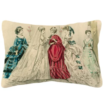 Европейская Викторианская мода 19 века, костюм, одежда, Наволочка, Королевская Леди, Женская наволочка с принтом 30x50 см