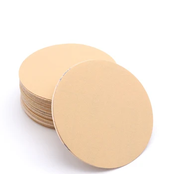 Желтый шлифовальный диск Абразивный диск Матовый лист для полировки с зернистостью 60-1000 Круглая флокированная наждачная бумага 5 дюймов 125 мм