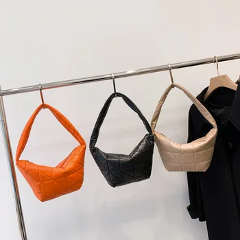 Женская сумка для подмышек из искусственной кожи, модная сумка-бродяга, стеганый ромб, однотонный простой дизайн для офисных поездок