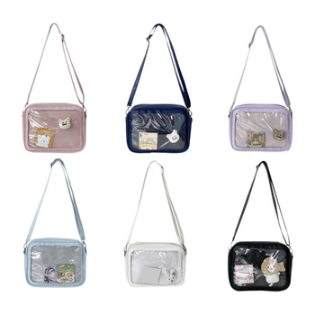 Женская сумка из искусственной кожи для девочек, прозрачная сумка-мессенджер из ПВХ, сумка через плечо в стиле JK, сумка-тоут, кошелек