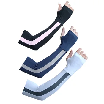 Женские сетчатые перчатки со льдом с длинным рукавом на половину пальца Летние Солнцезащитные перчатки Велосипедные Модные варежки для вождения Солнцезащитный чехол для рук