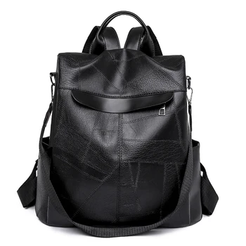 Женский противоугонный рюкзак, кошелек, сумка через плечо из искусственной кожи, модная женская дизайнерская сумка, роскошный рюкзак, дизайнерская сумка, Черный, коричневый