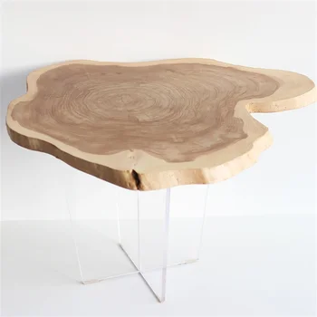 Журнальные столики из массива дерева в скандинавском стиле для мебели для гостиной Современный минималистичный журнальный столик с годовым кольцом Creative Ins Small Table