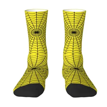 Забавные носки с паутиной, мужские и женские теплые футбольные спортивные носки с 3D-принтом