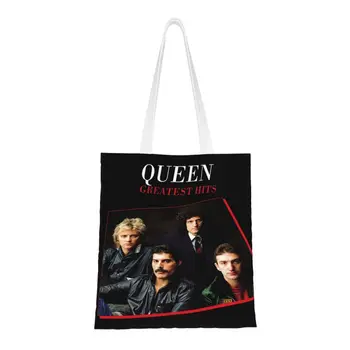 Забавные сумки для покупок британского певца Фредди Меркьюри, переработанные британской рок-группой, холщовая сумка для покупок через плечо