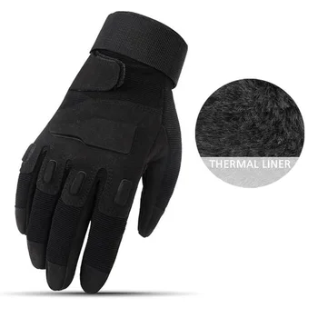 Зимние теплые тактические перчатки с термозащитой Перчатки для спорта на открытом воздухе Охоты Велоспорта страйкбола CS Пейнтбола Защиты рук