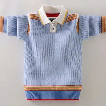 Зимняя детская одежда Одежда для мальчиков Пуловер Вязаный свитер Детская одежда Хлопчатобумажные изделия Согревающий свитер для мальчиков