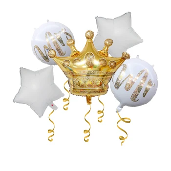 Золотая Корона Воздушный Шар Из Фольги Конфетти Наборы Латексных Воздушных Шаров День Рождения Свадебная Вечеринка Украшение Душа Ребенка Воздушные Шары Детские Игрушки Globos