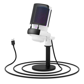 Игровой микрофон, USB-микрофон для ПК с управлением RGB, сенсорным отключением звука, ручкой усиления
