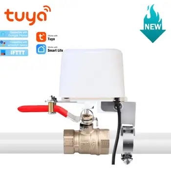 Интеллектуальный газовый водяной клапан стандарта ЕС Tuya, открытый вручную, Контроллер автоматического отключения Home Поддержка Alexa Google Home