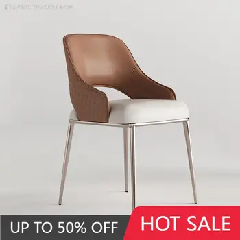 Итальянские легкие обеденные стулья, Кожаный дизайн, Мягкие Удобные кресла для гостиной, мобильная столовая, Мебель для дома Cadeira Eiffel