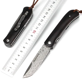 Карманный нож GT962 VG10 Со стальным лезвием, ручка из черного эбенового дерева, EDC, портативный складной походный нож для рыбалки