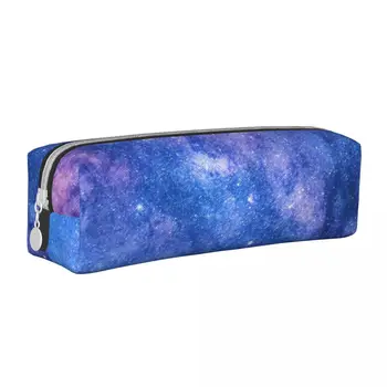 Квадратный пенал с принтом Starry Space, кожаный пенал с принтом Starry Space, кавайный Университет для подростков, сумка для ручек на молнии