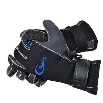 Кевларовые перчатки для дайвинга 3 мм, Подводная охота, теплые противоскользящие перчатки для рыбалки, плавания, черные регулируемые перчатки для дайвинга