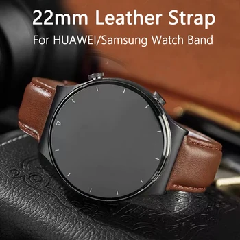 Кожаный Ремешок 22 мм для Huawei Watch GT 2 GT3 Pro 46 мм Ремешок Для Часов Браслет GT Runner 46 мм Honor Magic 1 2 46 мм Ремешок Для Смарт-часов