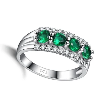 Кольцо из стерлингового серебра 925 пробы В этническом стиле Прохладное Таинственное С круглым Зеленым Кристаллом Кубического Циркония Для женской свадьбы