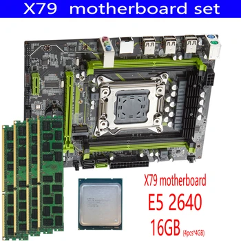 Комплект материнской платы Qiyida X79 Процессор E5 2640 4шт * 4 ГБ = 16 ГБ Оперативной памяти DDR3 10600R 1333 МГц