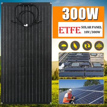 Комплект солнечной панели мощностью 300 Вт на 12 В Гибкая моноэлементная солнечная батарея для автомобиля, лодки-фургона, зарядного устройства, домашней системы с контроллером 12V 24V 30A