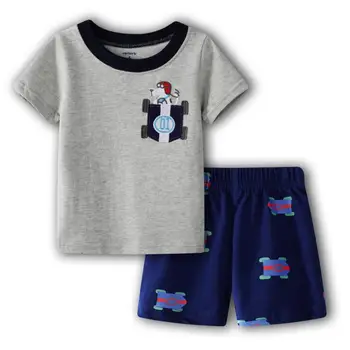 Комплекты одежды для мальчиков Turtle, детские летние пижамы, детские спортивные костюмы, комплекты детской одежды, футболки с коротким рукавом, брюки, 2 шт.