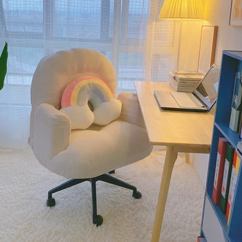 Компьютерные офисные стулья Домашнее учебное кресло для студентов Современный подъемный поворотный стул с мягкой подушкой и спинкой Простая Офисная мебель Кресло