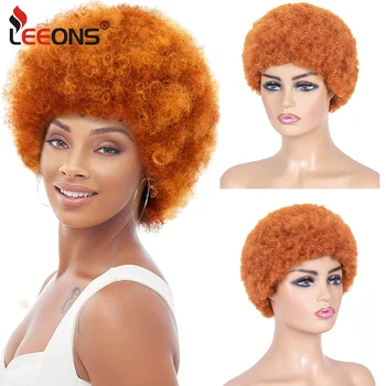 Короткие круглые афро-кудрявые волосы, термостойкий синтетический парик для вечеринки в честь Хэллоуина, афро-парик, парики Пикси для африканских женщин
